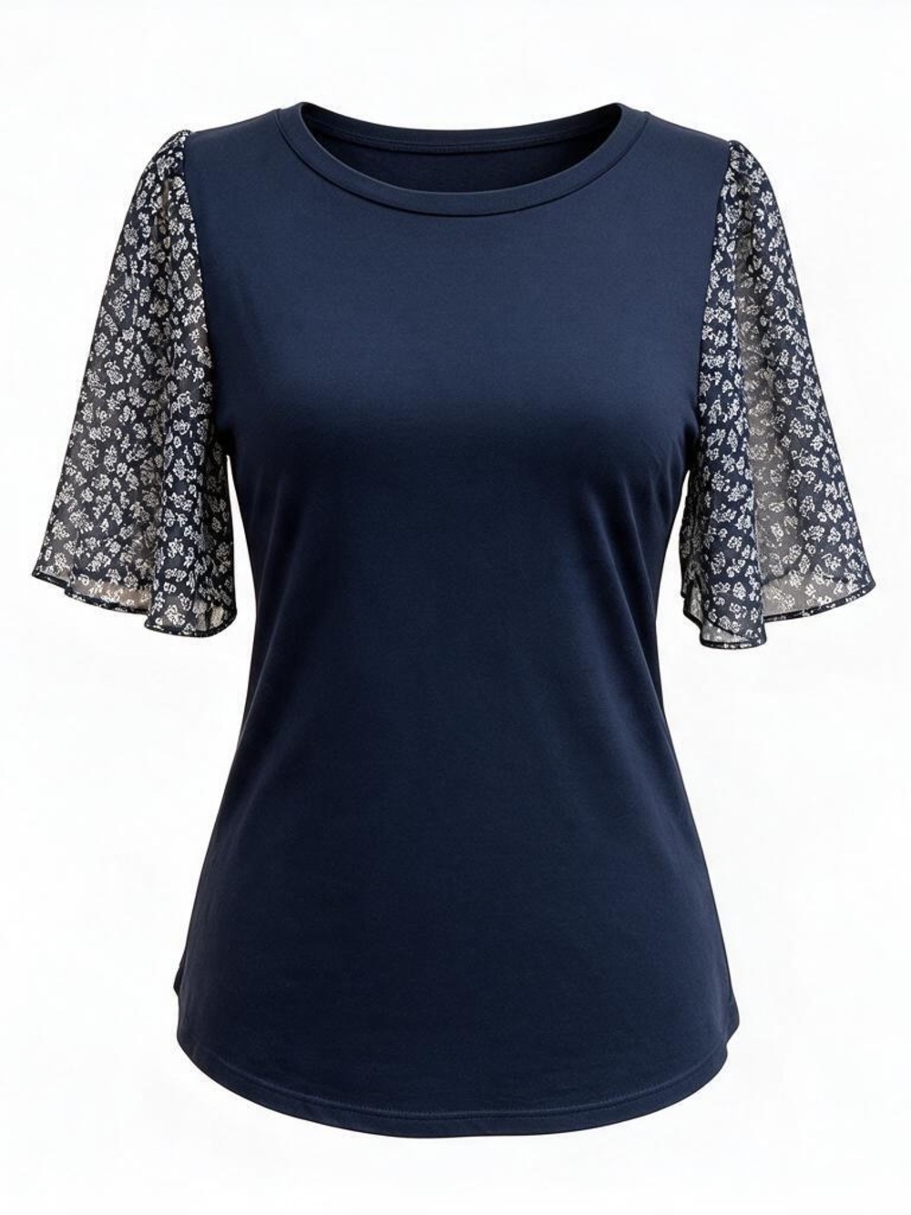 LOFT Petite Navy Knit Top — Medium Petite (MP)